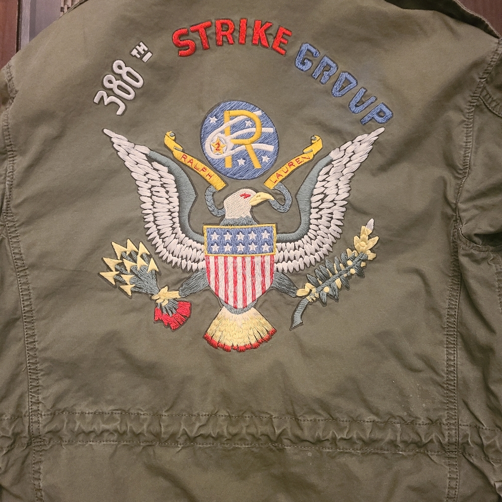 Polo Ralph Lauren us flag military graphic field jacket size M